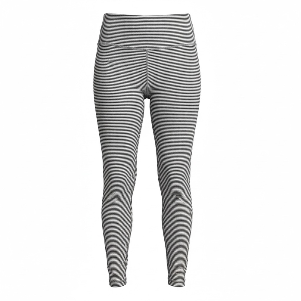 Zella Live In High Waist Leggings Fine Striped Black and White X-Back